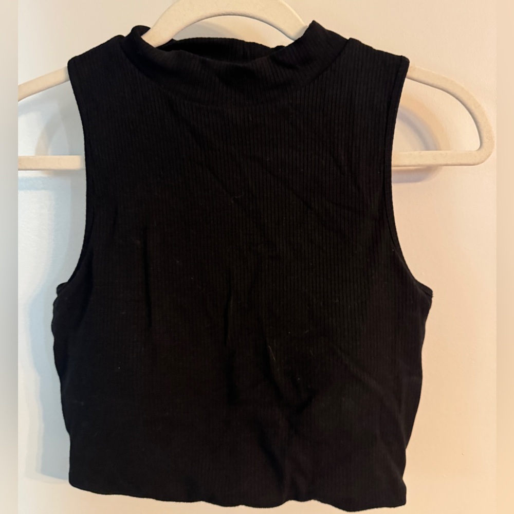 Klassy Network Black Mock neck Ribbed Crop Top